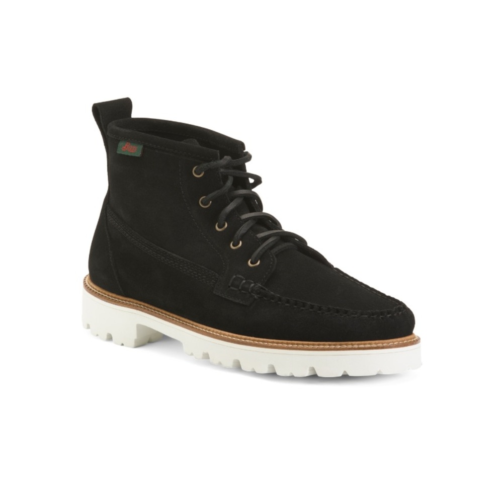 GH Bass Suede Ranger Moccasin Boots Black Suede Women’s Size 5 Lug Sole NIB